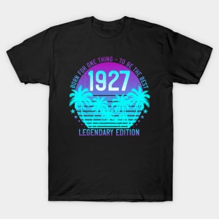 1927 Birthday 94th Vintage Vaporwave Aesthetic Sunset Palm T-Shirt